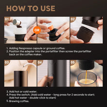 I Cafilas Compact Portable Nespresso Dolce Gusto Coffee Machine 3-in-1 Travel-Friendly Outdoor Powdered Coffee Maker for Adventures