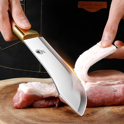 1/3 set kitchen butcher knife set, with leather sheath, stainless steel bone remover, kitchen knife for cutting meat and cooking