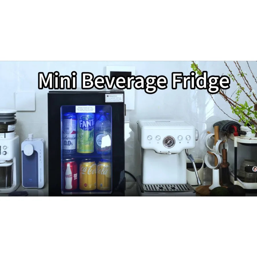 24 Cans Beverage Refrigerator Cooler - Mini Fridge with Digital Temperature Control, Soda Wine Beer Drink Fridge for Office Hom