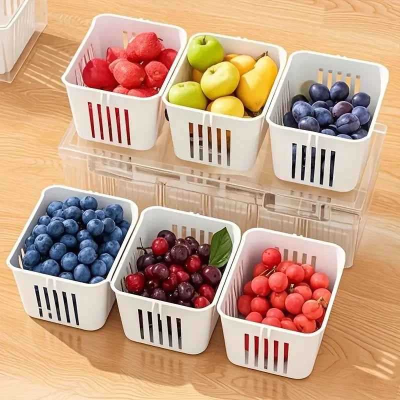 1 Set of Food Storage Containers Square Transparent Compartments for Refrigerators, Salad, Fruit, Vegetable And Condiment Boxes