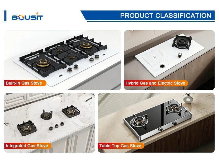 High Quality Built-In Household 3 Burner Stainless Steel Gas Stove with Battery Ignition and Flameout Protection