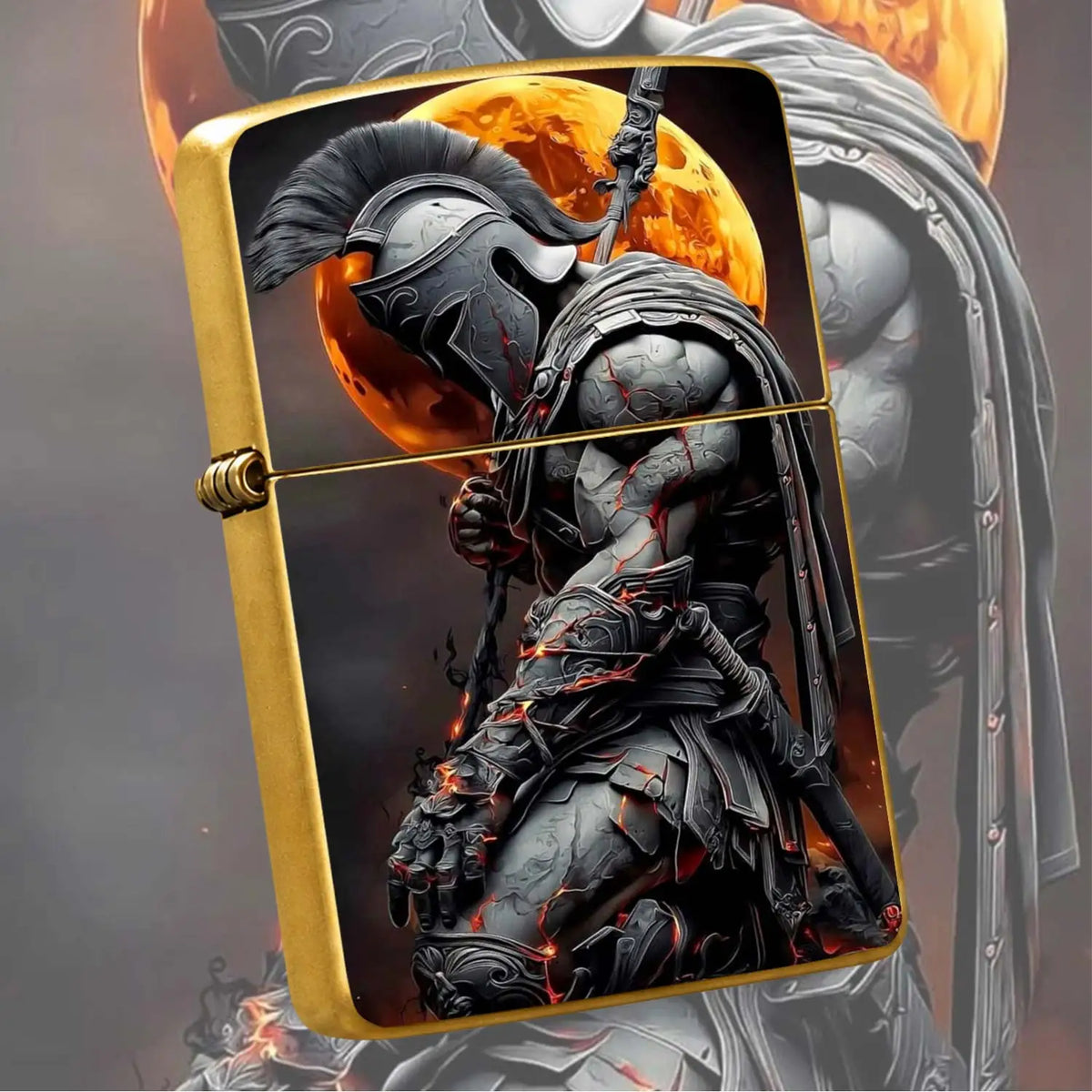 Spartan Themed Creative Lighter, Full Scenario Application For Daily Commute, Outdoor Trips, Casual Gatherings And More, Striking Dark Aesthetic, Premium Tactile Feeling, Ideal Choice For Personal Use And Gifting, Stylish Pra