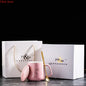 400ml New Product European Style Light Luxury Gold-painted Ceramic Coffee Mug with Lid Spoon Water Cup Cartoon Mug
