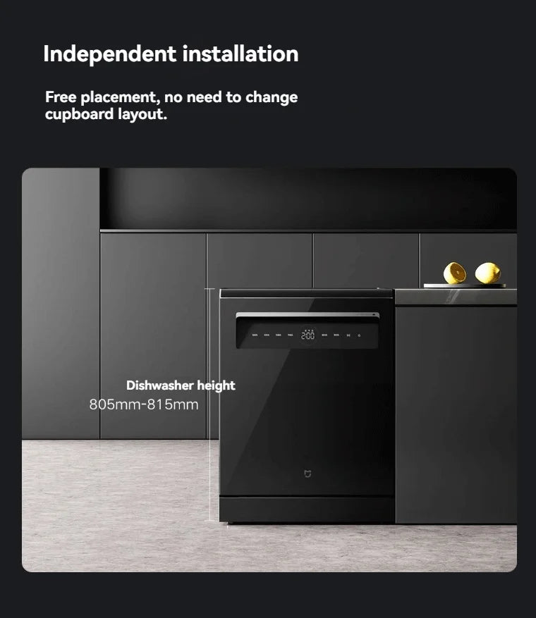 Integrated Sink Dishwasher Xiaomi Mijia Smart Embedded Dual Purpose Dishwasher 16 Sets N1 Large Capacity QMDW1602M Built-in Dish