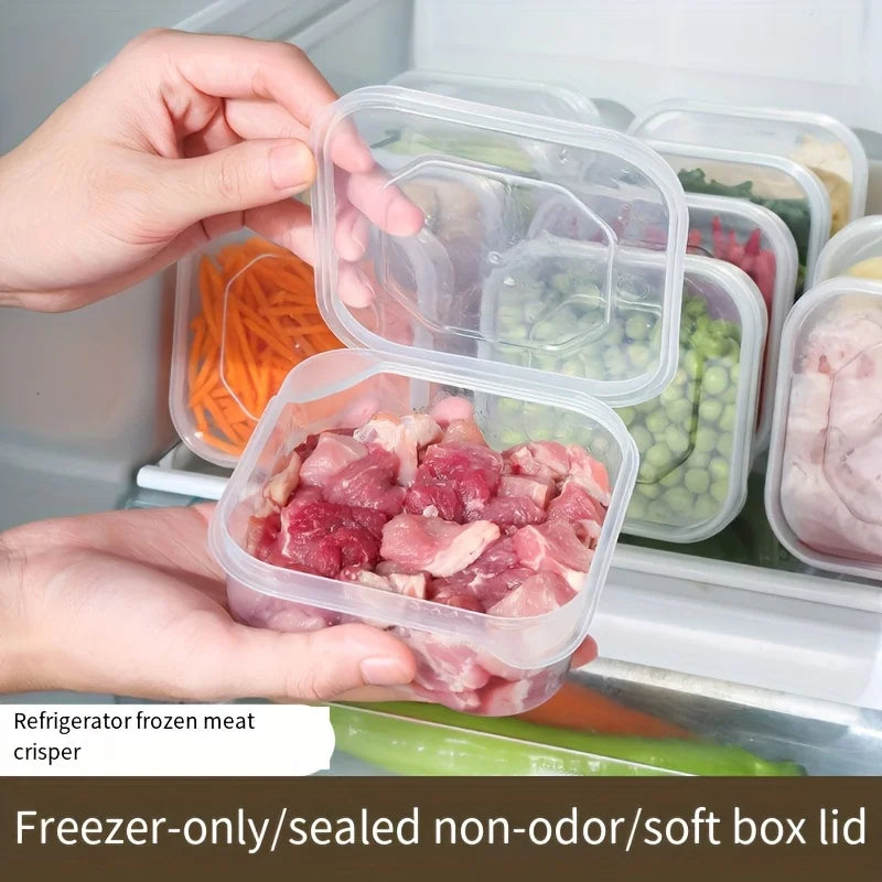 Freezer Meat Vegetable Storage Container BPA Free Food Grade Plastic Stackable Refrigerator Organizer Durable Food Storage Box
