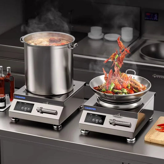 5000W Commercial Concave Induction Cooker High Power Electric Wok Stove for Restaurant Kitchen
