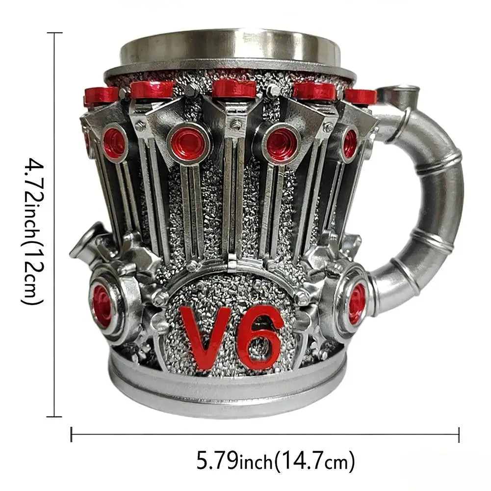 2025 V6 V8 Makeup Creative Resin Stainless Steel Water Cup Personalized Wine Cup Gift Decoration Coffee Mug Cool Idea