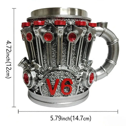 2025 V6 V8 Makeup Creative Resin Stainless Steel Water Cup Personalized Wine Cup Gift Decoration Coffee Mug Cool Idea