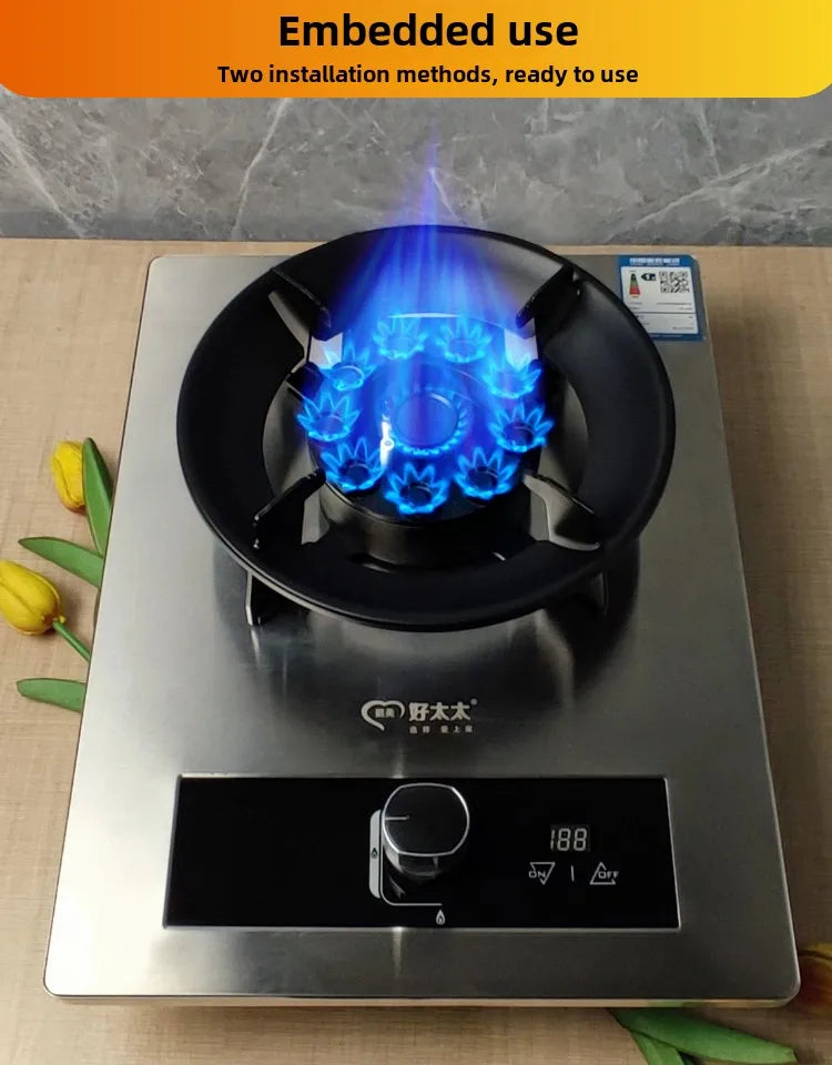 Household is very beautiful wife flip single stove gas  embedded natural gas liquefied gas single eye stove