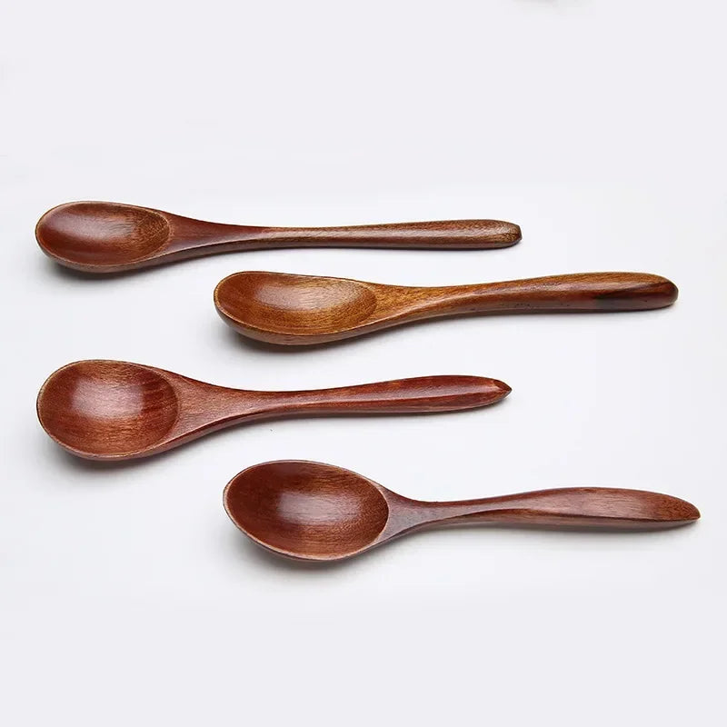 Natural Wood Spoon Bamboo Cooking Utensil Coffee Kitchen Teaspoon Tableware Accessories Spoon Teaspoons for Tea Stirring Spoons