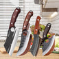 WXCOO Multifunctional Hand Forged Butcher Knife Kitchen Knife Durable Blade for BBQ Meat Cutting Boning Knife Wooden Handle