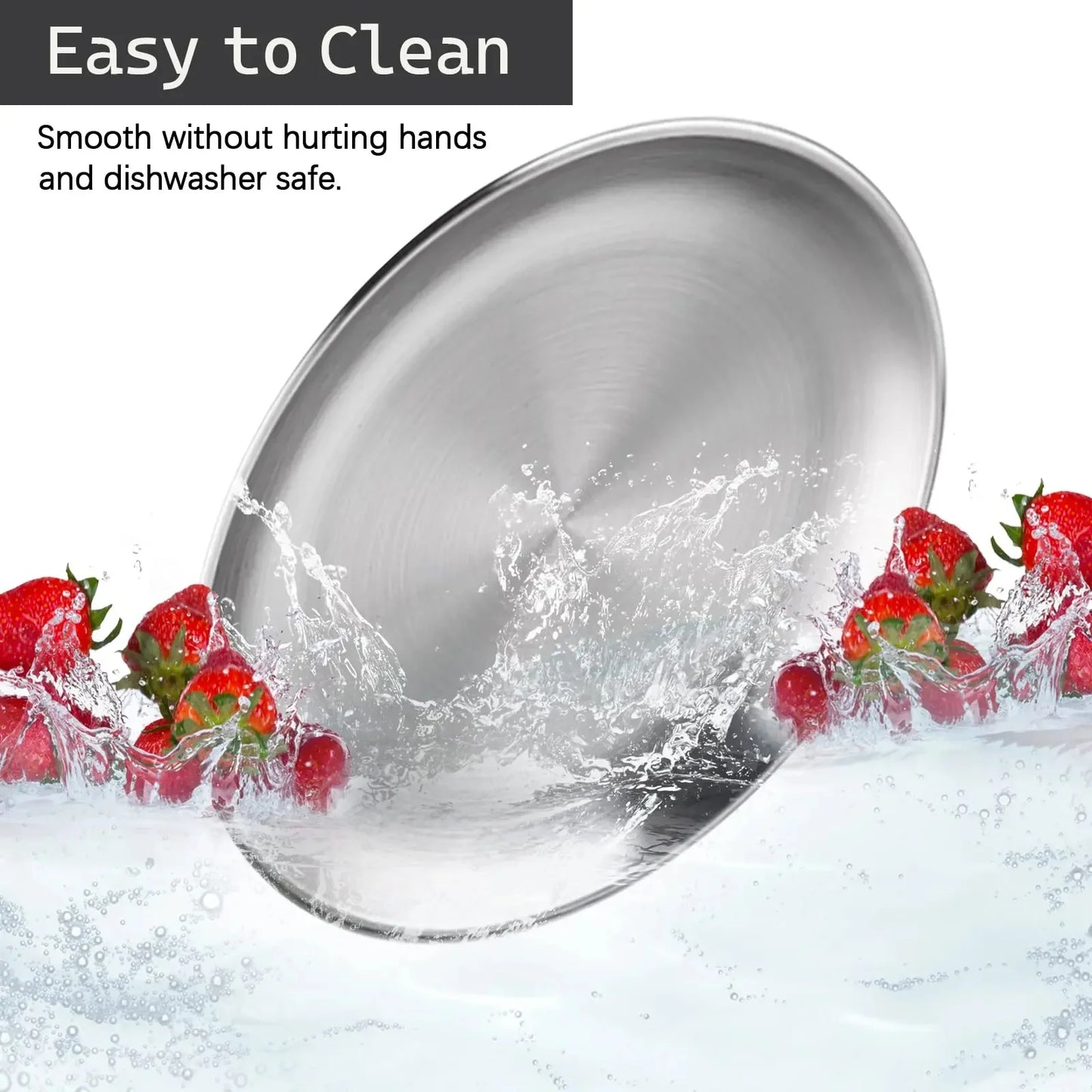 4Pcs Stainless Steel Plate Tray, Dining Tray, Steak Plate, Barbecue Plate, Korean Stainless Steel Circular Barbecue Plate