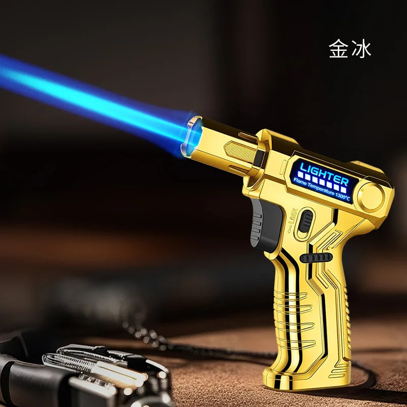 1300° High Temperature Windproof Flame Welding Gun Butane Gas Lighter Safety Lock Fire Switch Kitchen Cigar USB Electric Lighter