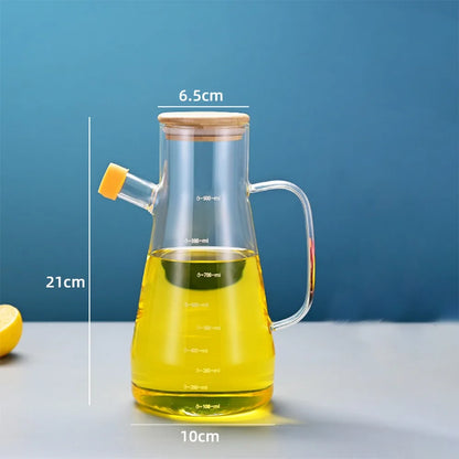 New Food-grade Oil Dispenser Bottle Large Capacity 900/1000ML Oil Storage Container Leak-Proof Glass Oil Pot Kitchen Tools