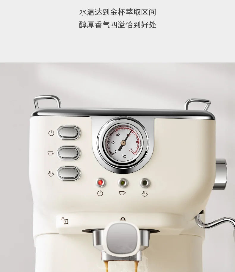 Italian Semi-Automatic Coffee Machine High-Pressure Home Office Use with Concentrated Steam Milk Frother