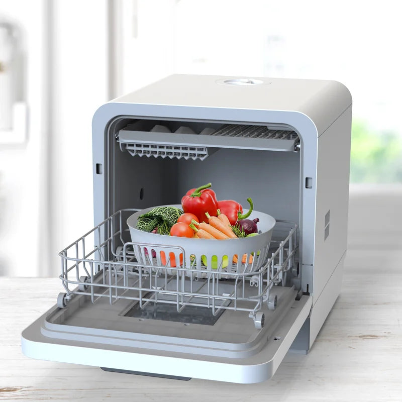 8 Sets Compact Built-in Stainless Steel Electric Dishwasher Customized Integrated  Dishwashing Machine Black Household Hotel