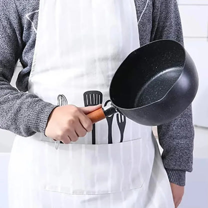 Non-Stick Milk Pot Wood Handle Universal Soup Pot Japanese Style with Lid and Pour Spout Cooking Saucepan Baby Food