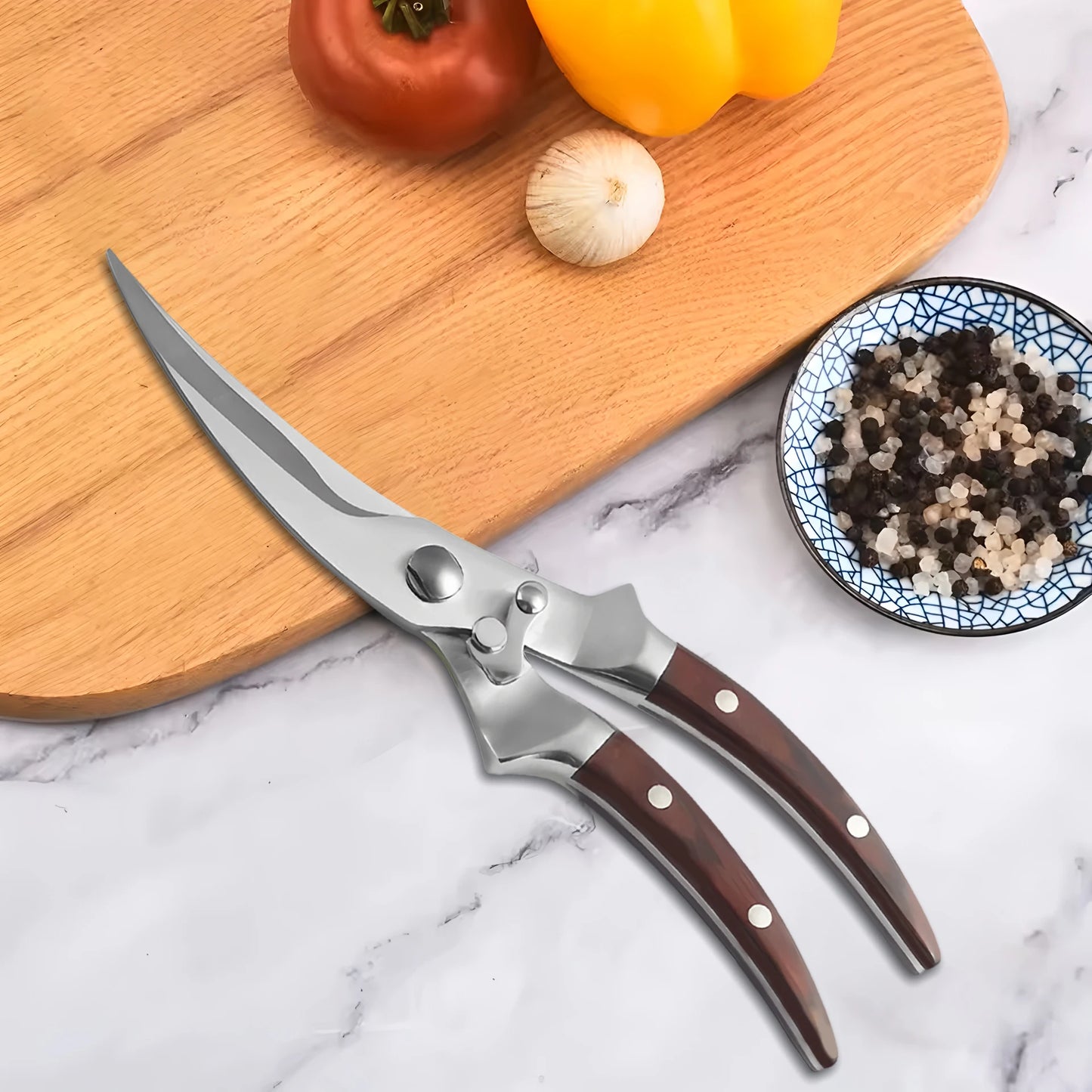 1PC，Multi-Functional Kitchen Scissors Chicken Bone Scissors Non-Slip Handle Chicken Wings Fish BBQ Scissors Kitchen Stuff