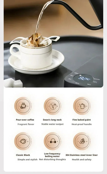 900ML Electric Gooseneck Kettle Constant Temperature Rapid Heating Hand Brew Coffee Pot Gooseneck Kettle Tea Kettle 110V/220V