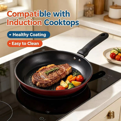 Premium Granite Non Stick Frying Pan, Multipurpose Kitchen Skillet for Steak, Eggs, Pancakes & Breakfast, Universal Compatibility