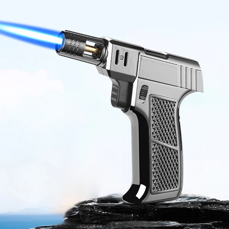 BBQ Barbecue Powerful Metal Gas Lighter Windproof Turbo Jet Blue Flame Kitchen Torch Cigar Smoking Accessories Gun Company