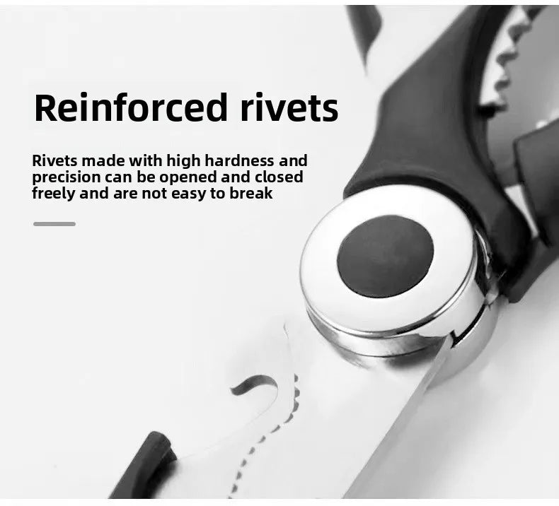 Multipurpose Stainless Steel Kitchen Scissors Heavy Duty Dishwasher Safe for Cutting Meat Poultry Fish and Opening Bottles