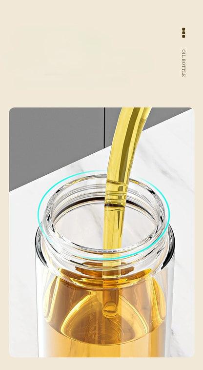 Transparent Glass Olive Oil Bottle Leak Proof Kitchen Seasoning Soy Sauce Vinegar Multifunctional Durable Storage Bottle 500ml