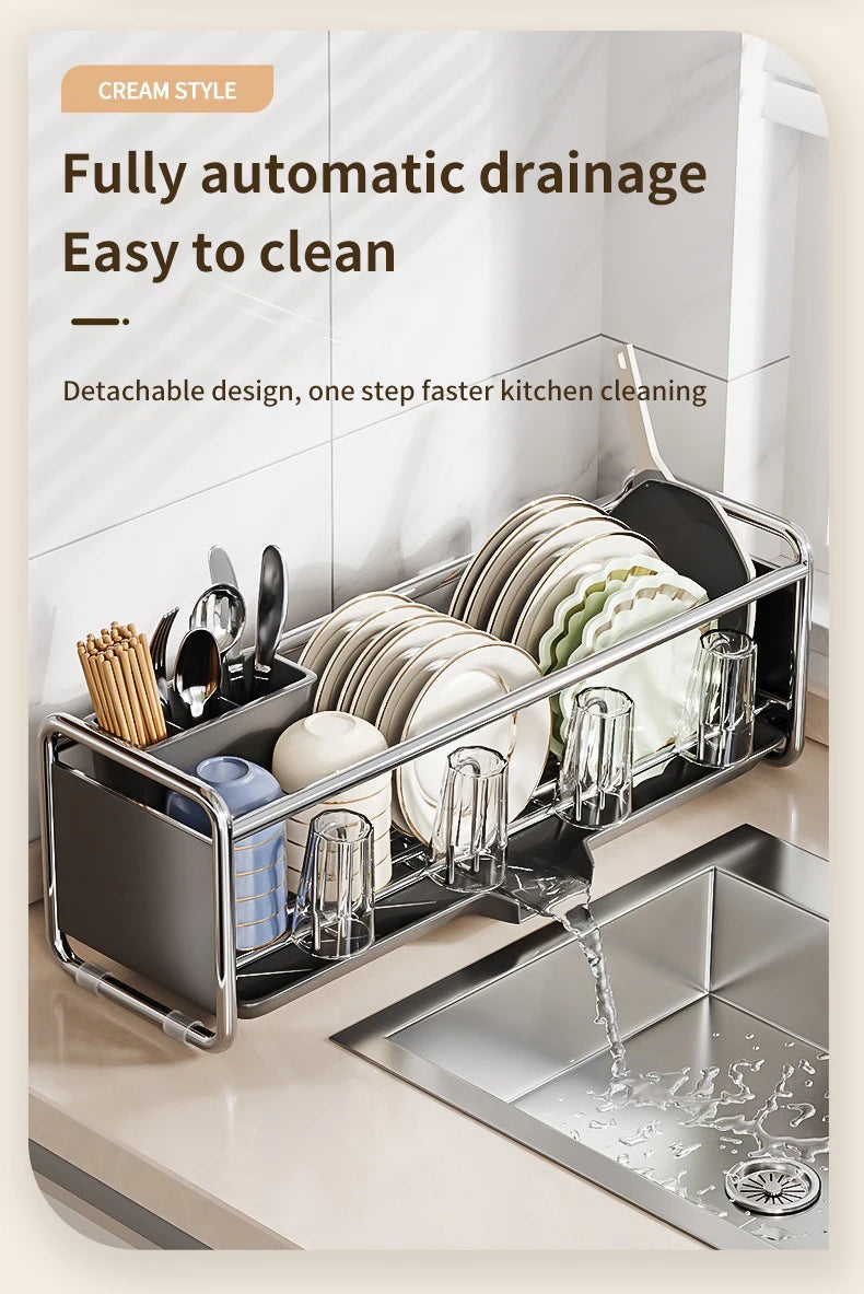 Dish Drying Rack Bowl Drainer Over Sink Drainer Draining Rack Organizer Kitchen Sink Basket Tableware Narrow Cup Holder Shelf