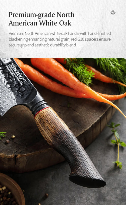 XINZUO 1-5PCS Damascus Steel Kitchen Knife 10Cr15CoMov Steel Core Chopping Vegetables And Fruits Household Kitchen Knife