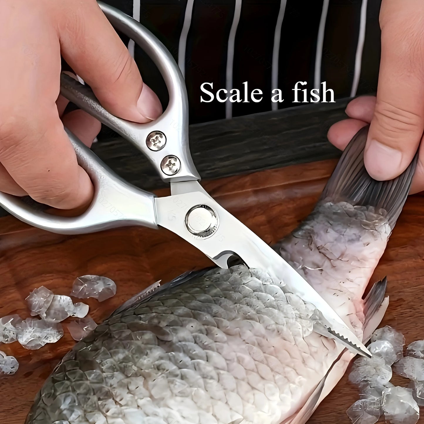 Multi-Function Kitchen Scissors Heavy Duty Kitchen Shears,Cutting Food Tools Cooking Shears for Chicken,Meat,Fish,Poultry(Sliver)