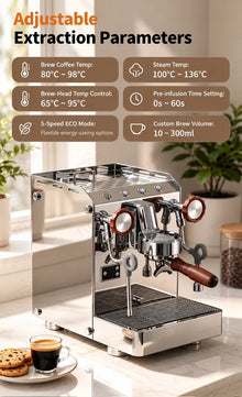 STLF  Hot Selling 58mm Home Espresso Maker, Triple Heating System, Dual Pumps, Home Coffee Maker with Cold Brew Mode