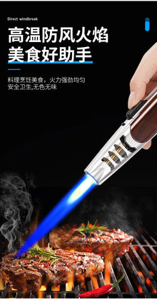 1300° High Power Welding Gun Windproof Turbine Butane Gas Lighter Safety Lock Switch Outdoor BBQ Kitchen Cigar Lighters Smoking