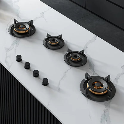 Hidden Built-in 4-Burner Gas Stove, Home Kitchen Range, Seamless Countertop Installation, Gas Cooktop for Residential Use