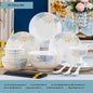 Bone china food utensils marble dinner set luxury dinnerware kitchen bowl plates dinner sets table set ceramic vintage