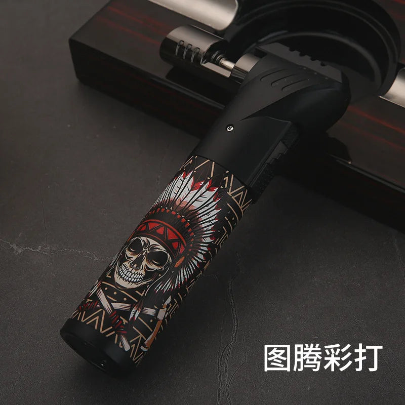 HONEST Gas Jet Butane Cigar Lighter Windproof Kitchen BBQ Metal Jewelry Welding Torch for Outdoor Camping