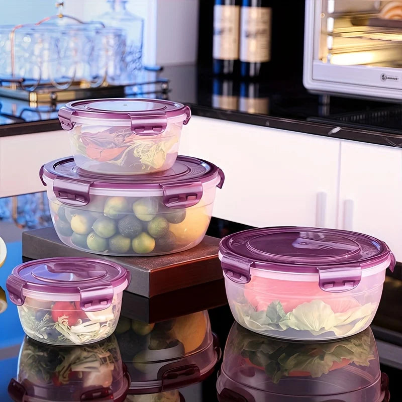 8-Piece Stackable Food Storage Containers Set BPA-Free Leakproof Airtight for Snacks Fruits Vegetables Meat( 4 Boxes+4 Lids)