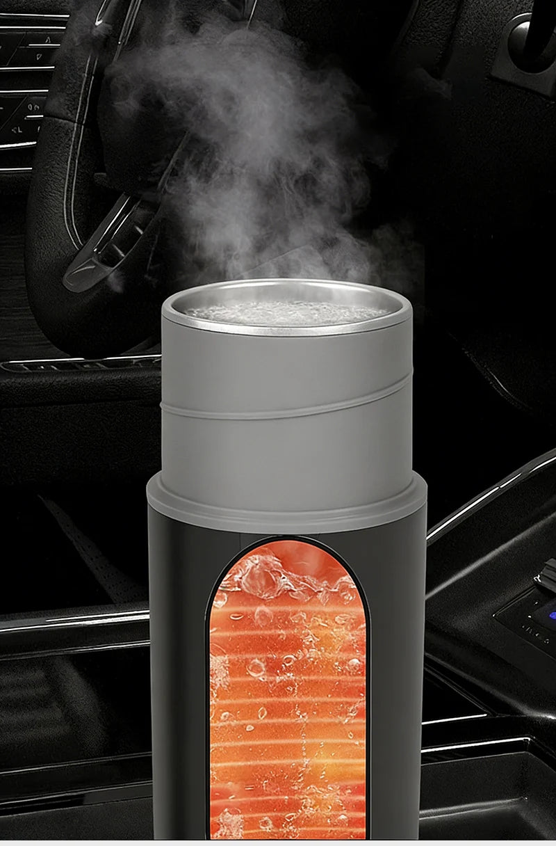 LED Digital Display Electric Heating Bottle Boil Water Mini Heated Kettle Car 12V 24V Travel 4 Gear Thermostatic Keep Warm Cup