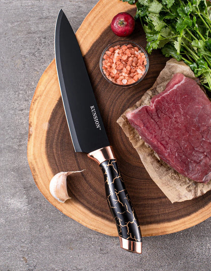 Kitchen Knife 9pcs Acrylic Knife Holder Stainless Steel Slicing Knife Bread Knife Fruit Knife Chef Knife