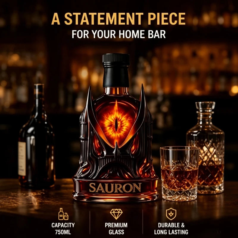 Fantasy Eye Whiskey Decanter Bottle – Gothic Style Glass Liquor Decanter for Bourbon Scotch, Unique Collectible Barware Gift