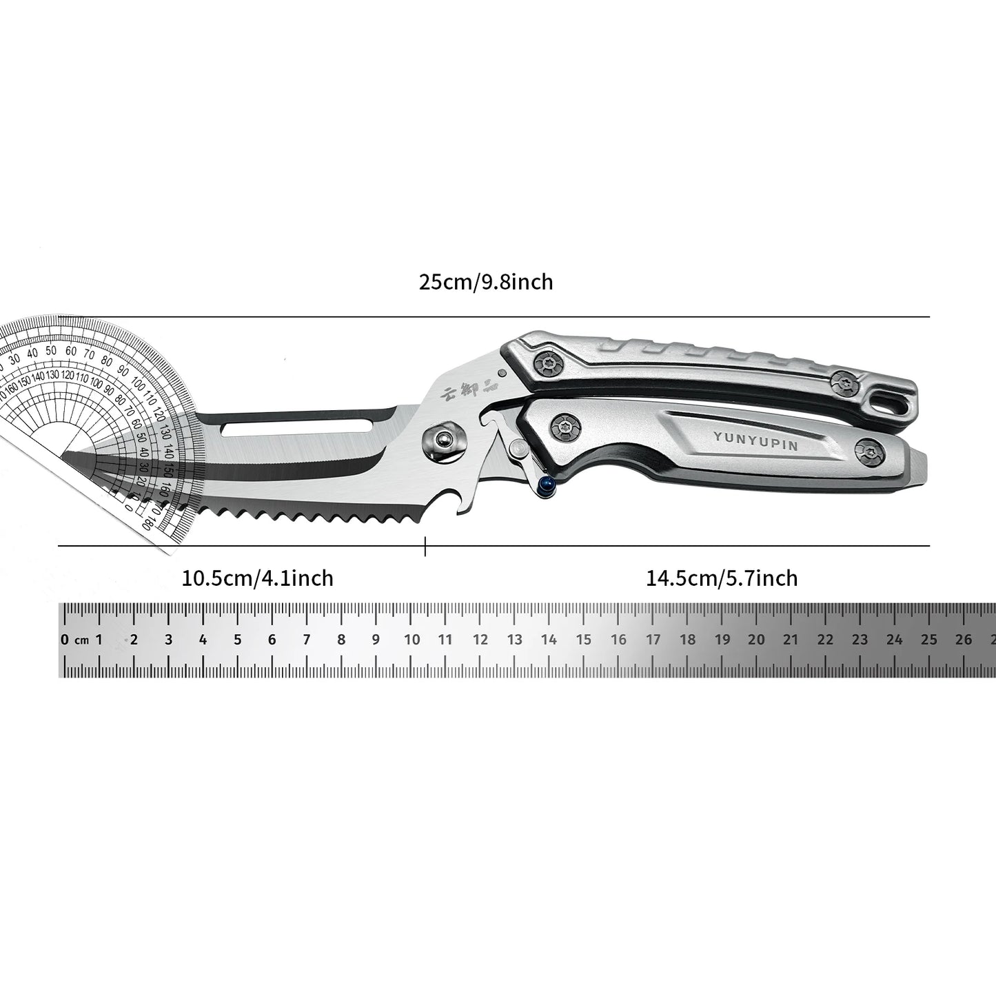 1 Pack Premium Heavy-Duty Multi-Function Kitchen Scissors - Ultra-Sharp 304 Stainless Steel Blades, Forged Construction, Right-H