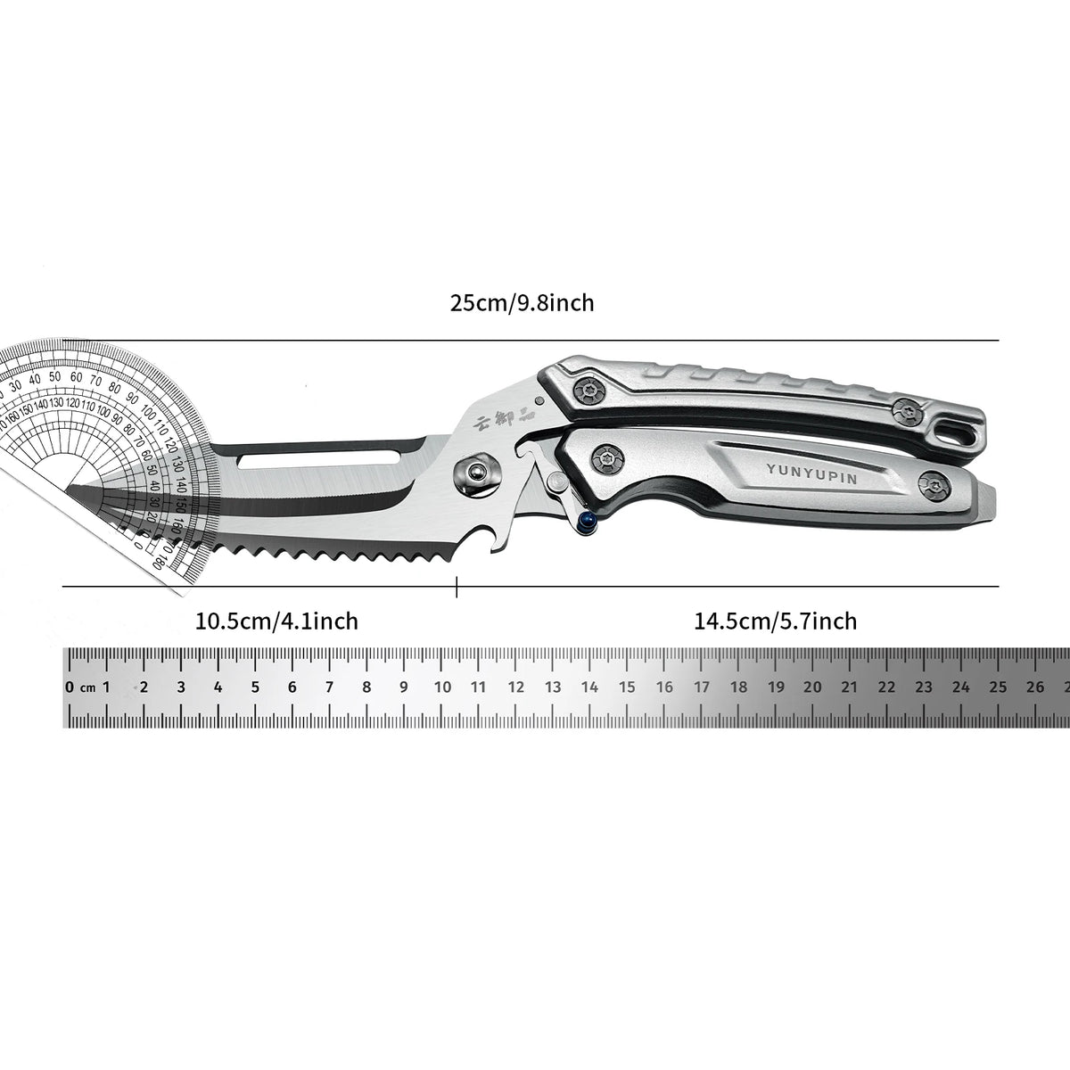 1 Pack Premium Heavy-Duty Multi-Function Kitchen Scissors - Ultra-Sharp 304 Stainless Steel Blades, Forged Construction, Right-H