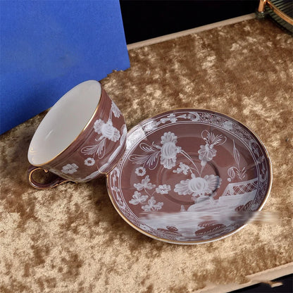 Italian Ceramic Mug Plate Tableware Afternoon Tea Coffee Cup And Saucer Kitchen Accessories Western Food Tableware Set