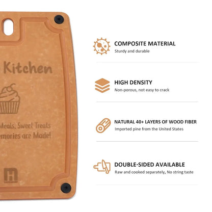 2 Pack Composite Cutting Boards with Handles and Juice Grooves Dishwasher Safe M + L Mom