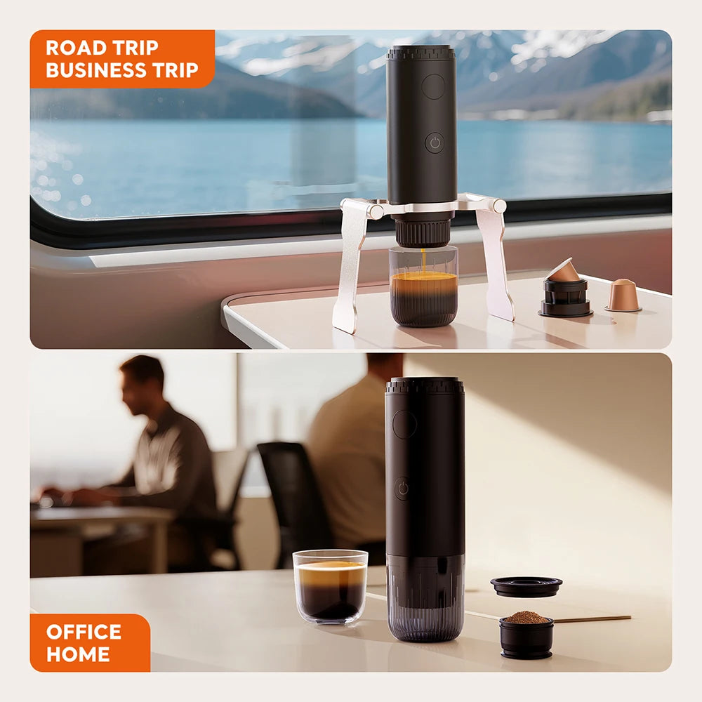 I Cafilas Compact Portable Nespresso Dolce Gusto Coffee Machine 3-in-1 Travel-Friendly Outdoor Powdered Coffee Maker for Adventures