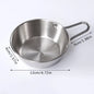 Round Rice Wine Bowl with Handle Stainless Steel Household Food Sauce Bowls Cups Tableware Dinnerware Kitchen Utensils