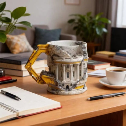 with Handle Someone Lied Demolition Mug 3D Building Print Excavator Shaped Durable Ceramic Coffee Mug