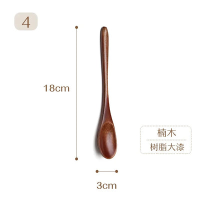 Natural Wood Spoon Bamboo Cooking Utensil Coffee Kitchen Teaspoon Tableware Accessories Spoon Teaspoons for Tea Stirring Spoons