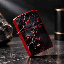 Vibrant Red Plum Blossom Lighter, Exquisitestyle Dark Background Twisted Branch Design, Portable Delicate Accessory For Daily Use, Gorgeous Aesthetic Decorative Item, Ideal Thoughtful Gift For Friends Family On Various A Humo