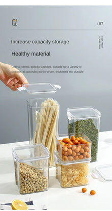 1-5PCS Sealed Jars Large Capacity Waterproof Transparent Scene Kitchen Candy Dried Grain Storage With Lid Fridge Storage Tank