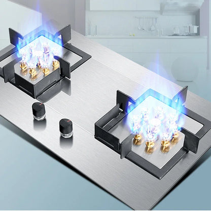 2025 419D 7.0KW Stainless Steel Double-head Fierce Stove /Household  Embedded Dual-Purpose Natural Liquefied Gas Stove
